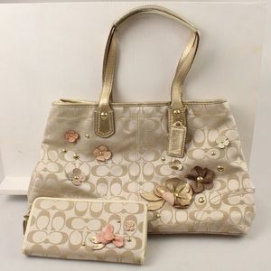 Coach Poppy Collection Handbag & Wallet Set